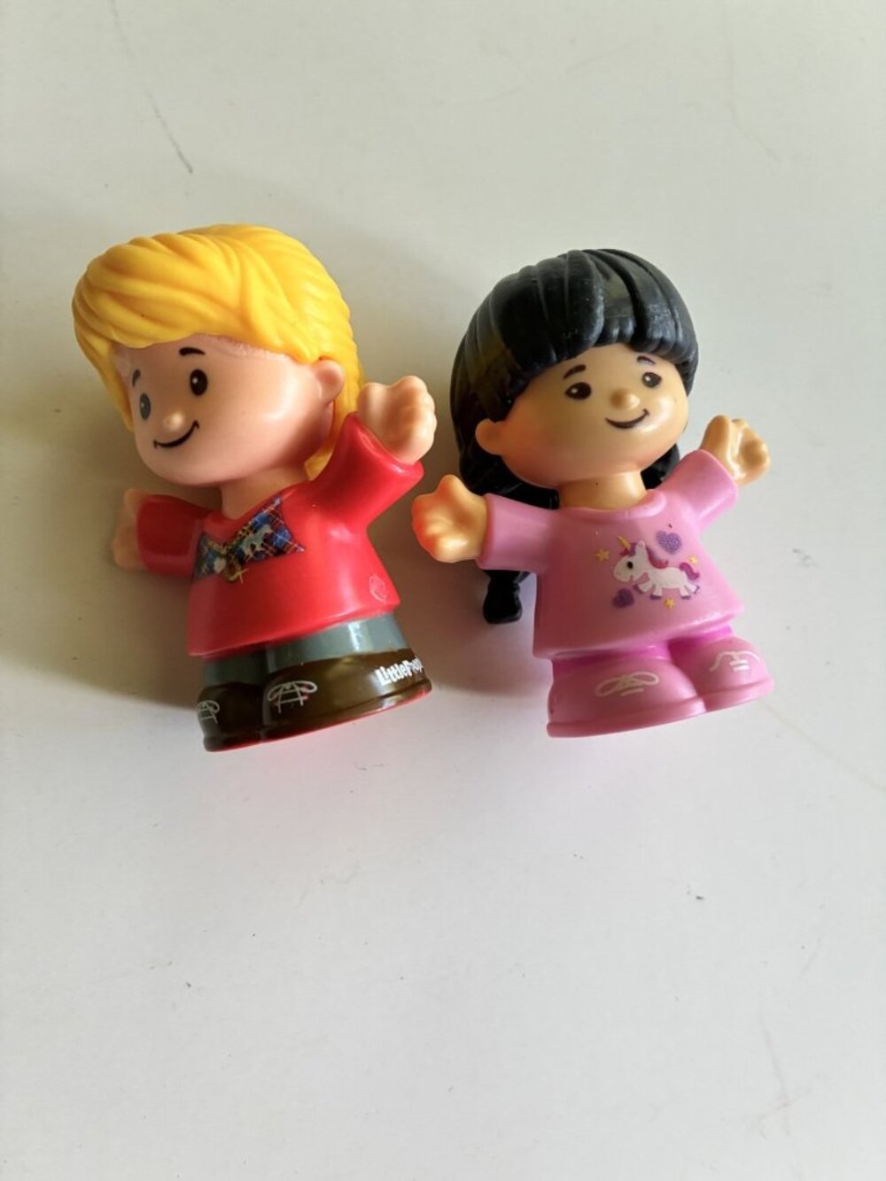 Fisher-Price Little People Emma Blonde Hair Red Shirt & Sonya Lee Unicorn Shirt